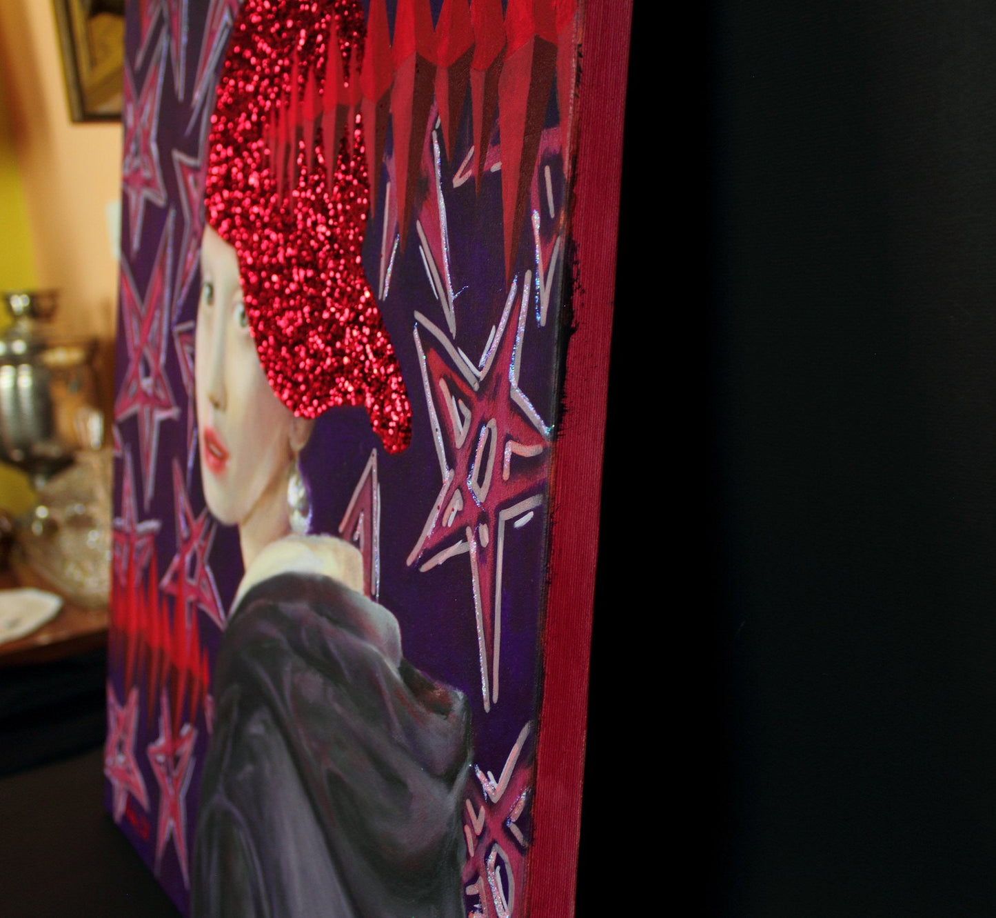 Girl with a Pearl Earring and Glitter Cap, 2017