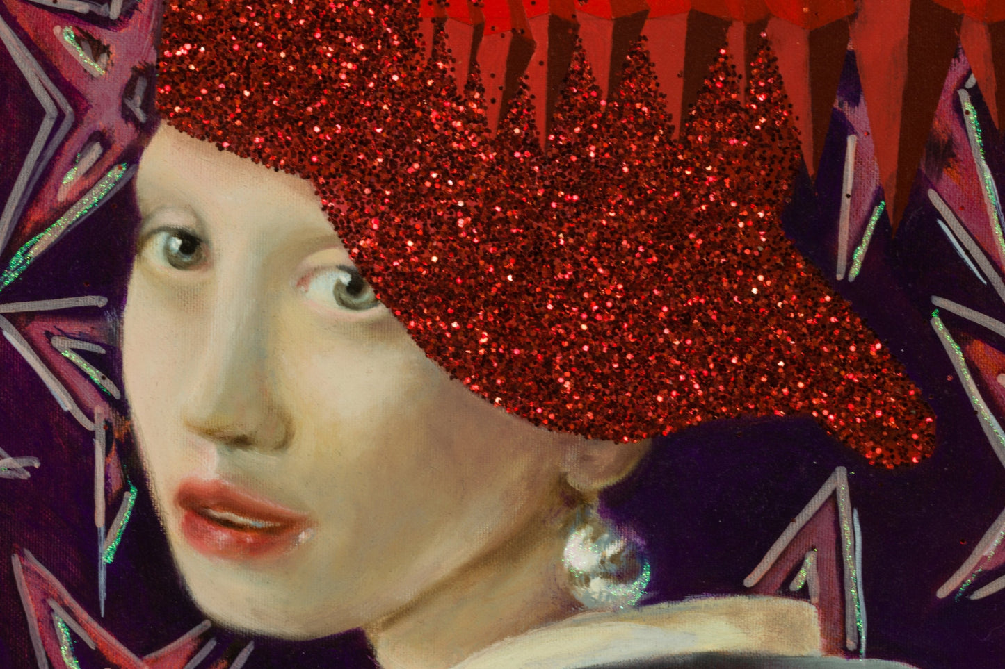 Girl with a Pearl Earring and Glitter Cap