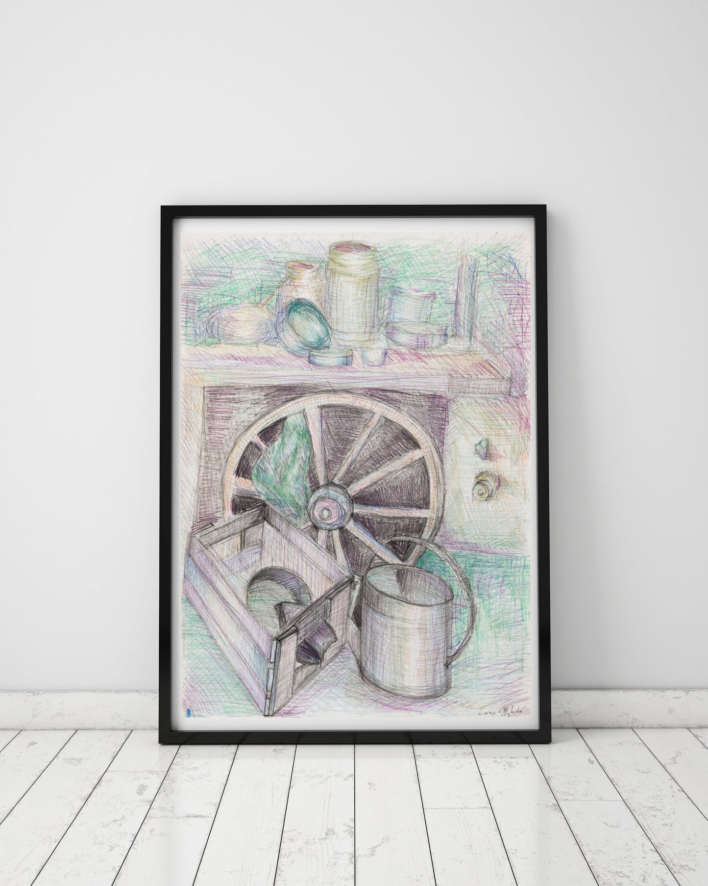 Still Life with a Wooden Wheel, 2019