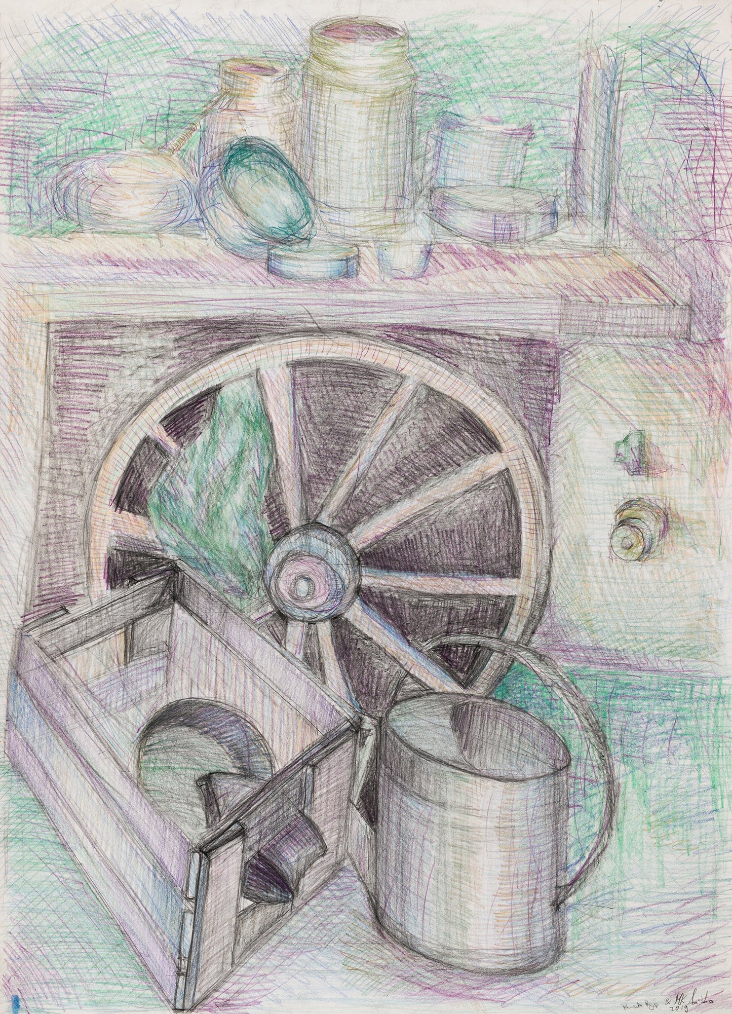 Still Life with a Wooden Wheel, 2019