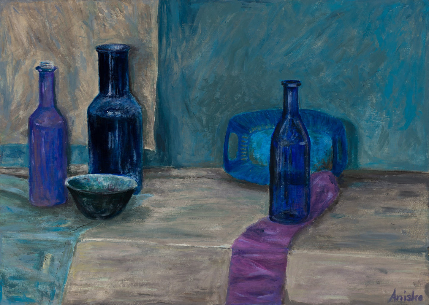 Still Life with Blue Bottles