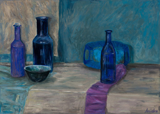 Still Life with Blue Bottles